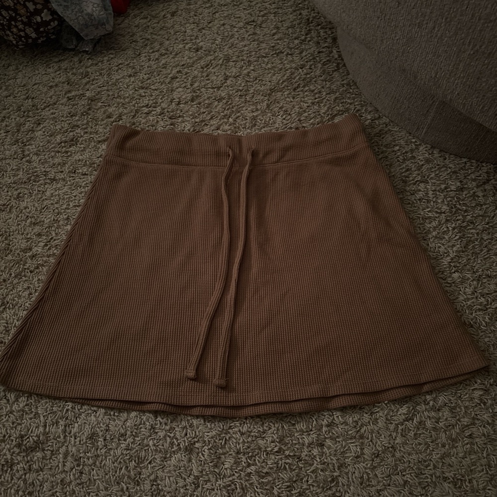 Hollister Tan Ribbed Mini Skirt